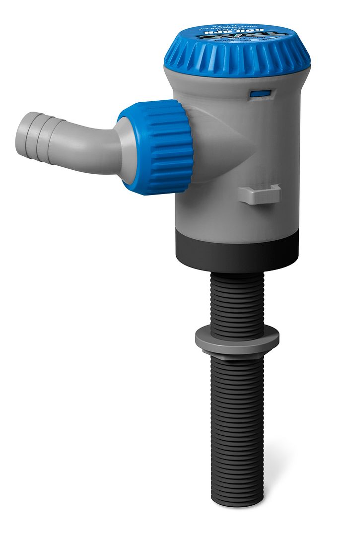 TRAC 600 GPH Thru Hull Pump Livewell Live Bait Tank Aerator Submersible